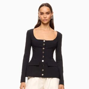 NWT WeWoreWhat Boatneck Peplum Blazer - 14